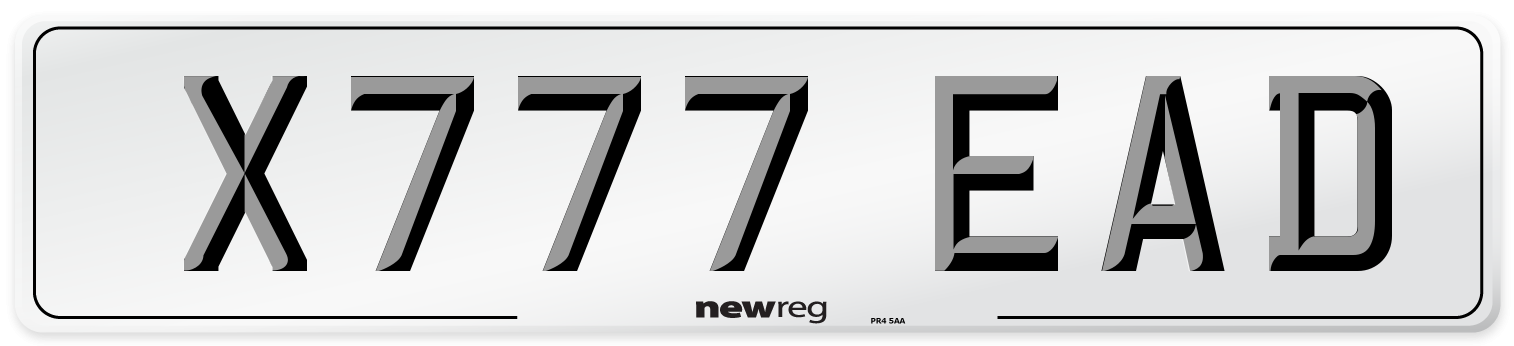 X777 EAD Number Plate from New Reg